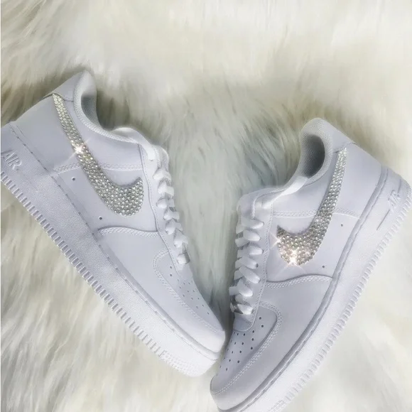 ✨NIB! Custom White Air Force Sneakers w/ Rhinestones